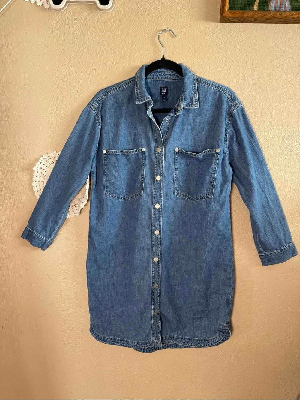 GAP Kids Button-Front Denim Shirt Dress | Size XL